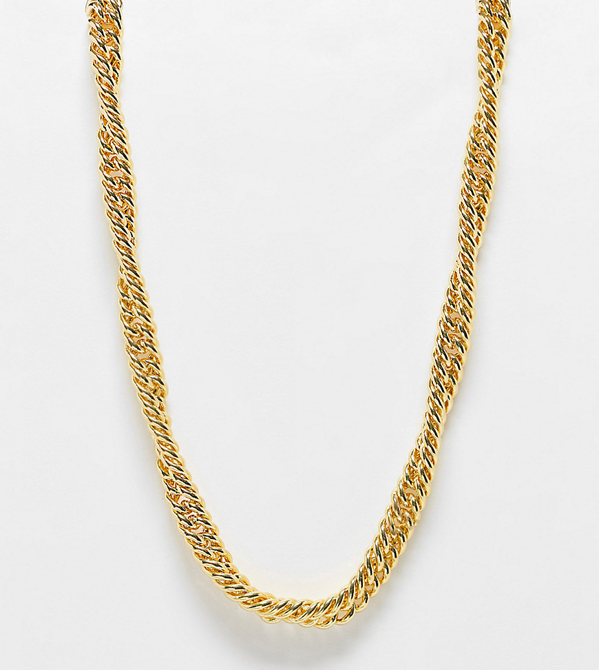 ASOS DESIGN Curve 14k gold plated necklace in twist chain