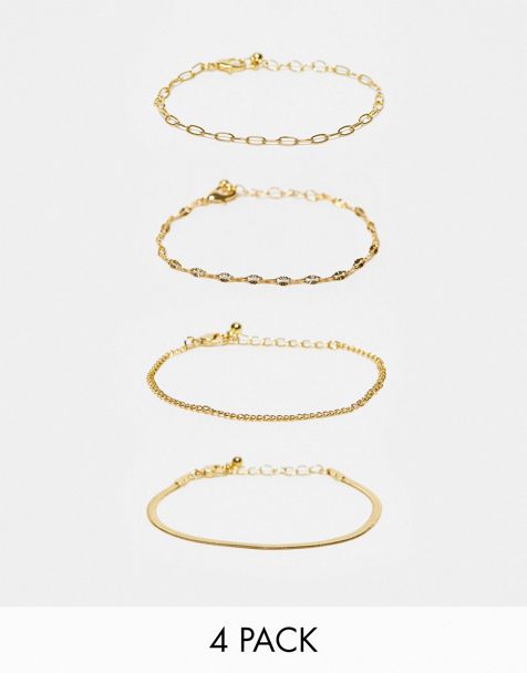 Yours Plus Size 2 Pack Gold Heart Charm Bracelets Size One Size | Women's Plus Size and Curve Fashion
