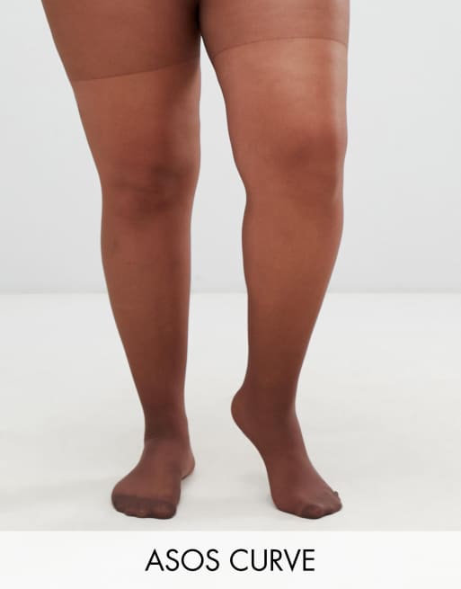 ASOS DESIGN Curve 15 denier tights in umber