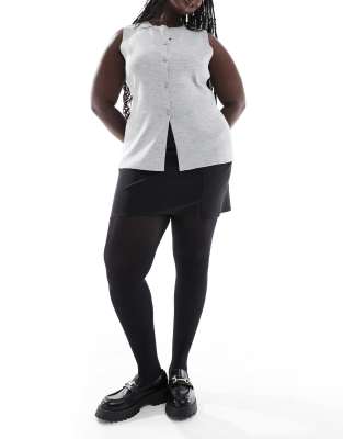 Asos Curve Asos Design Curve 2 Pack 60 Denier Tights In Super Stretch Fit In Black In Black