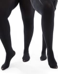 [ASOS Curve] ASOS DESIGN Curve 2 pack 60 denier tights in super stretch fit in black 20-22 Black