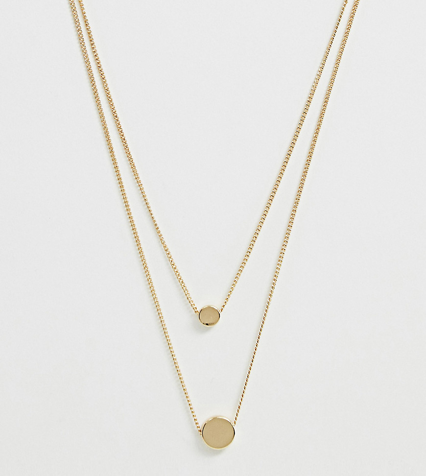 ASOS DESIGN Curve – 2-pack guldfärgade halsband med dubbla pendanter