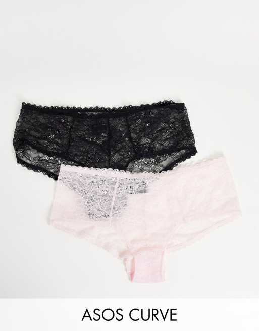 ASOS DESIGN lace boxers in black