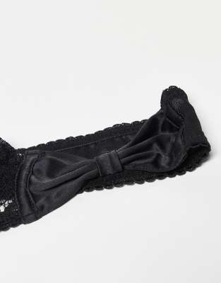 Asos Curve Asos Design Curve 2 Pack Lace Thongs With Bow Details In Multi