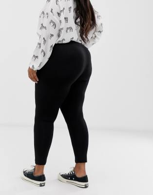 ASOS DESIGN Curve 2 pack leggings in black SAVE