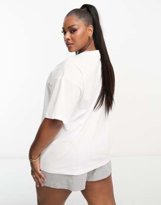 ASOS DESIGN Curve 2 pack oversized t-shirt in black & white - ASOS Price Checker