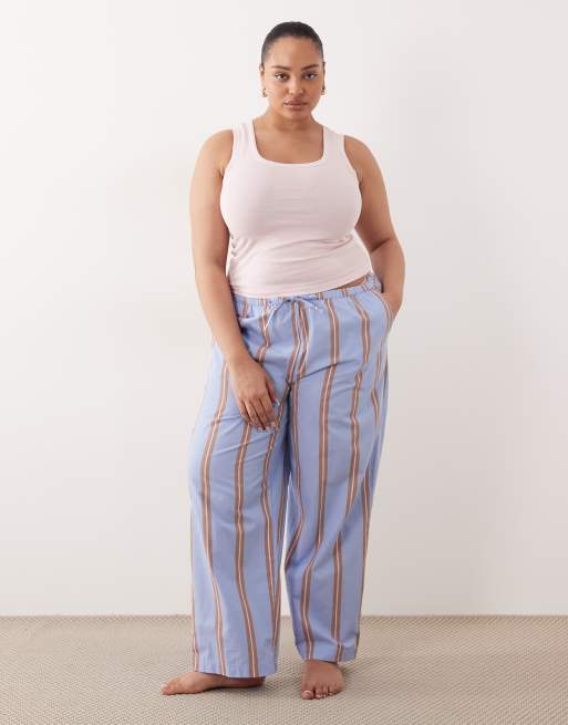 ASOS DESIGN Curve 2 pack pajama tank top in mink & pink, 2 of 4