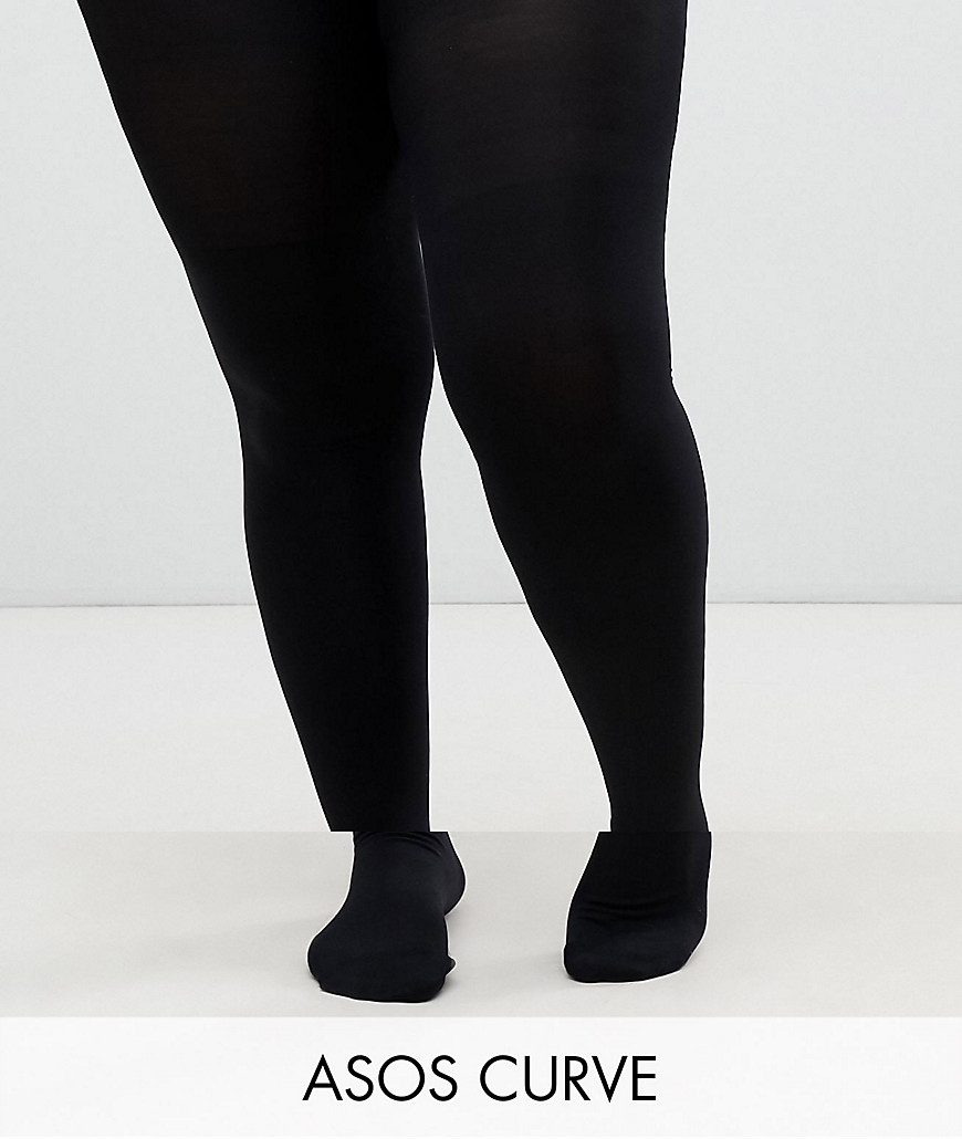 ASOS DESIGN Curve – 2-pack svarta tights i 140 denier med ny förbättrad passform