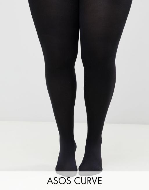 ASOS DESIGN ribbed tights in black