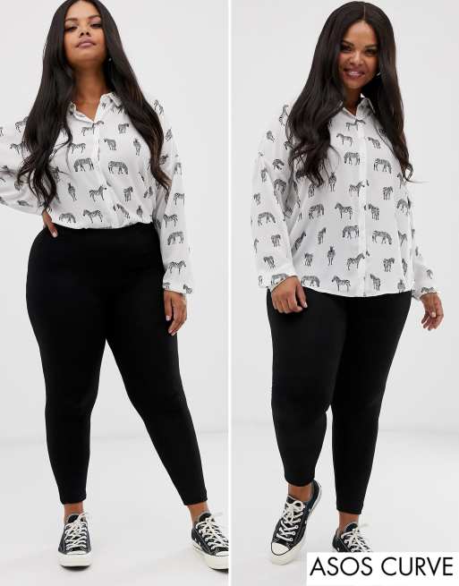 ASOS DESIGN Curve – 2er Pack Leggings in Schwarz – Spare