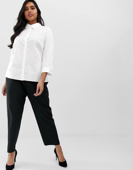 ASOS DESIGN 3/4 sleeve shirt in stretch cotton