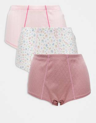 Asos Curve Asos Design Curve 3 Pack Boxers With Embroidery In Multi