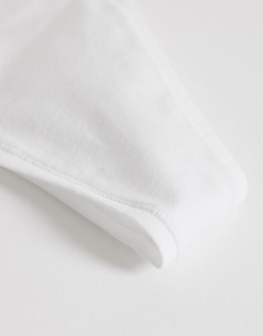 ASOS DESIGN Curve 3 pack cotton thong in white, 3 of 3
