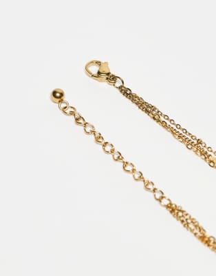 Asos Curve Asos Design Curve 3-pack Mixed Stainless Steel Anklets With Star Detail