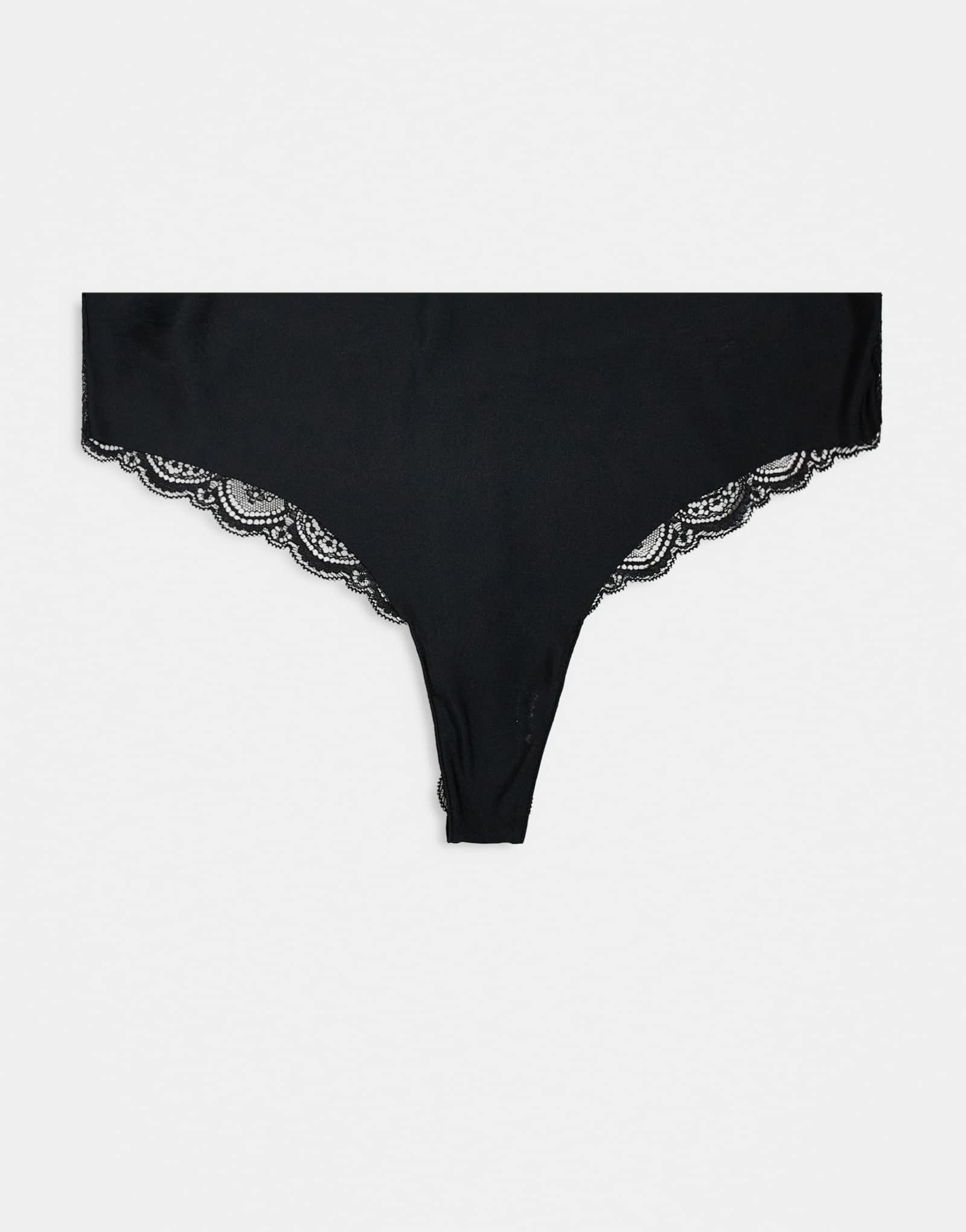 ASOS DESIGN Curve 3 в упаковке без vpl и с кружевными стрингами черного цвета