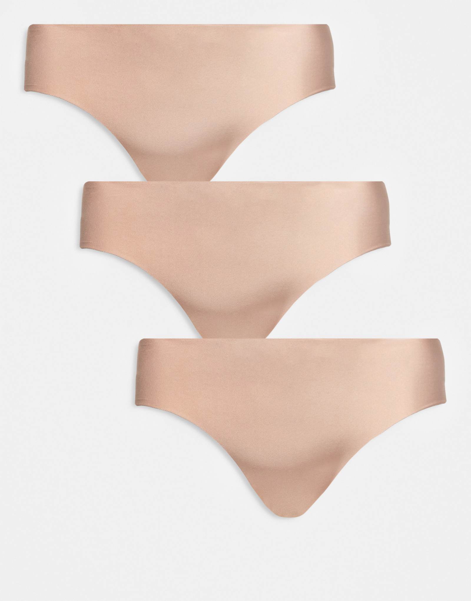  Комплект из 3 трусов-слипов ASOS DESIGN Curve, бежевого цвета