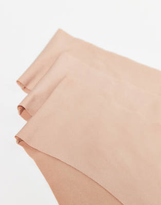 Asos Curve Asos Design Curve 3-pack No-vpl Brazilian Briefs In Neutral