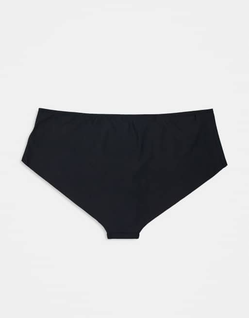 ASOS DESIGN Curve 3 pack no vpl hipster short in black, 2 of 3