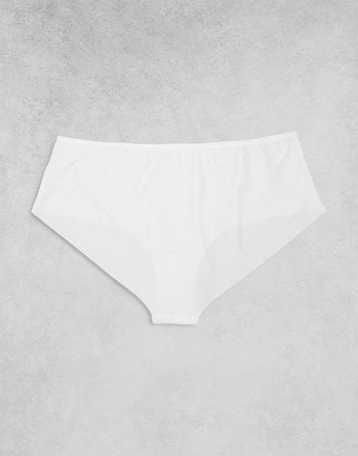 ASOS DESIGN Curve 3 pack no VPL hipster shorts in black, white & beige, 2 of 3