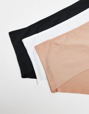 Asos Curve Asos Design Curve 3-pack No Vpl Hipster Shorts