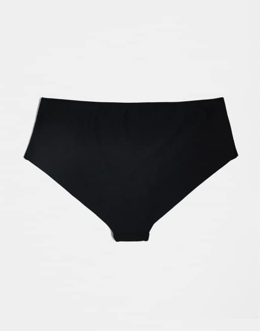 ASOS DESIGN Curve 3-pack no VPL hipster shorts in black, white & beige, 3 of 3