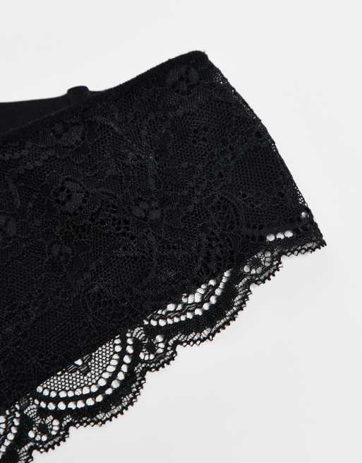 ASOS DESIGN Curve 3 pack no VPL & lace lingerie thong in black, 3 of 3