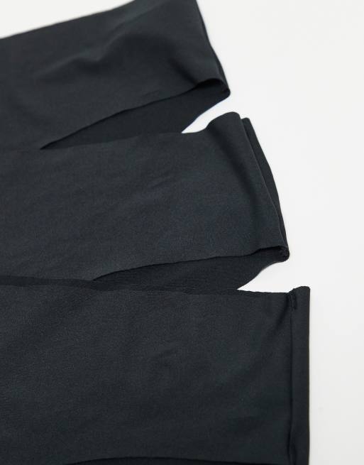 ASOS DESIGN Curve 3 pack of no VPL brazilian briefs in black, 3 of 3