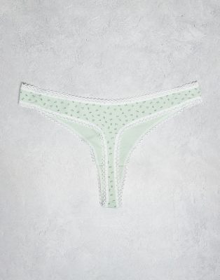 Asos Curve Asos Design Curve 3 Pack Thong With Lace Trim