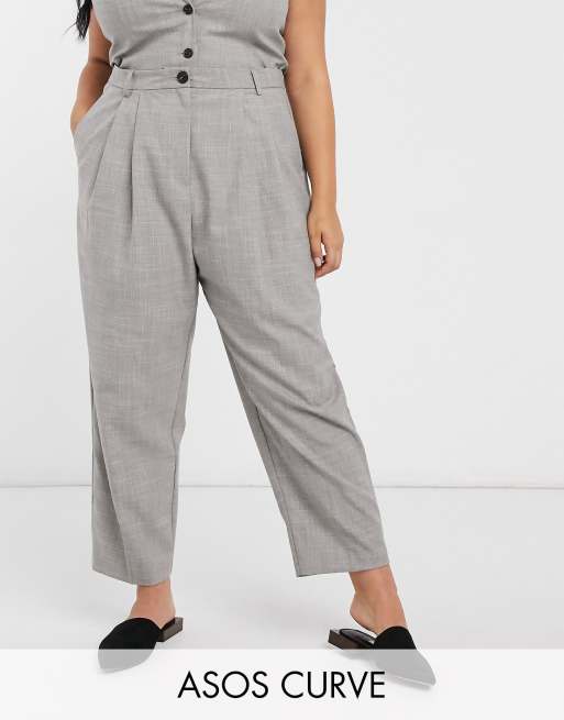 ASOS DESIGN Curve mansy suit in taupe texture, 4 of 4