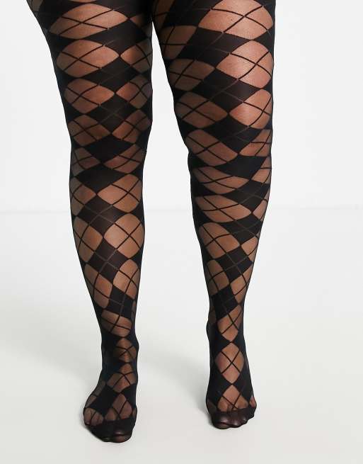 Yours Women's Plus Size Argyle Print Tights