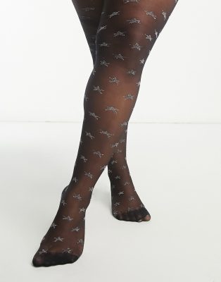 ASOS 30 Denier Butterfly Tights in Black