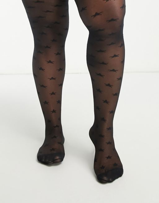 ASOS DESIGN 30 denier plaid tights in black