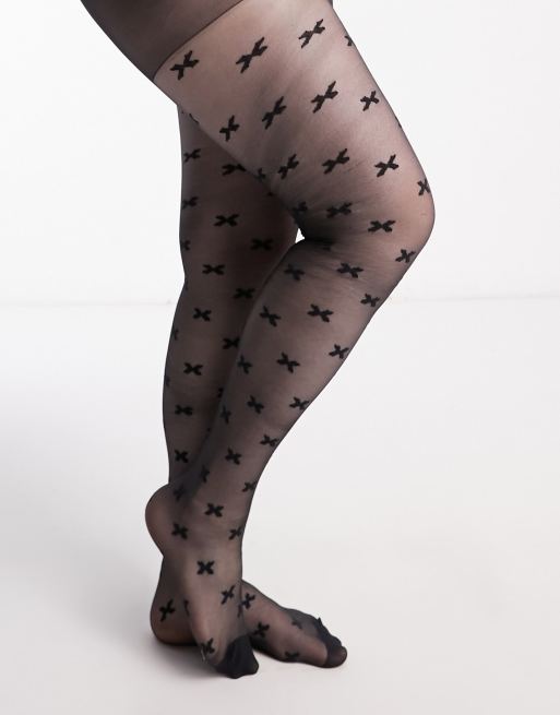 ASOS DESIGN medium polka dot tights in black