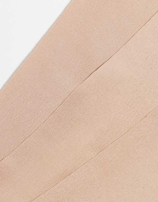 ASOS DESIGN Curve – 3er-Pack sich nicht abzeichnende Tangas in Beige mit Spitzeneinsatz, 2 von 4
