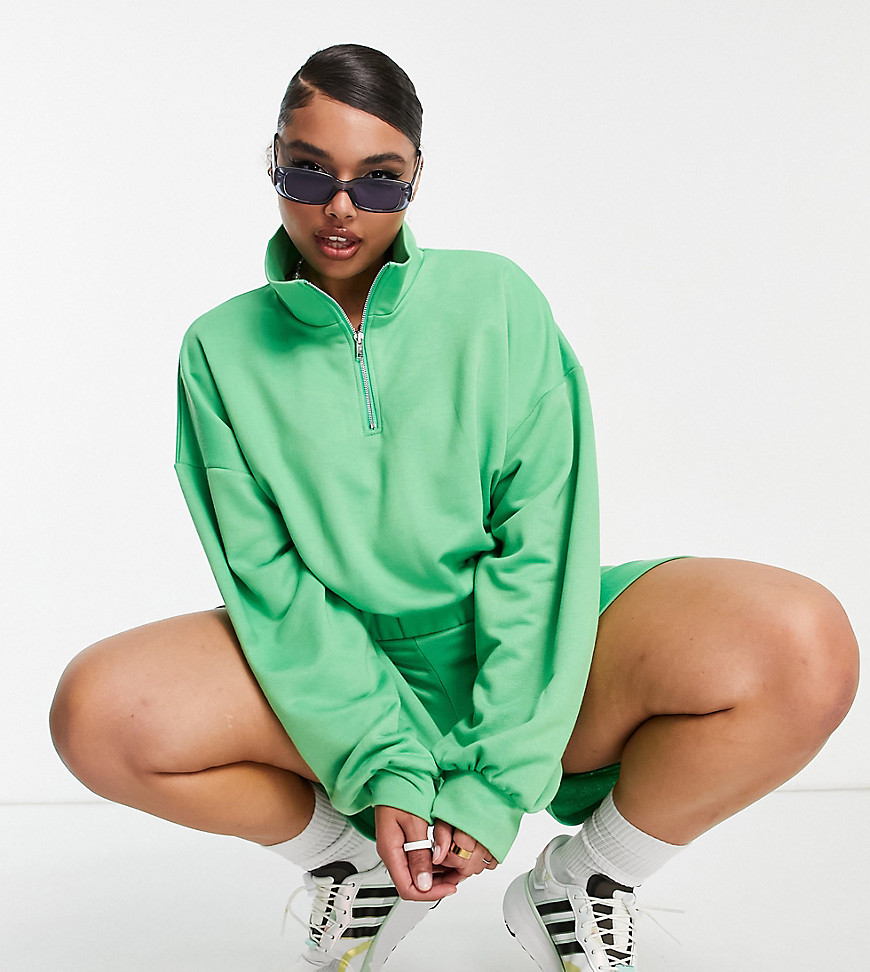 ASOS DESIGN Curve 70s track top in green - part of a set