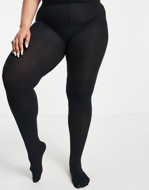 ASOS DESIGN Curve - 90 denier panty met superstretch en verbeterde pasvorm in zwart, 4 van 4