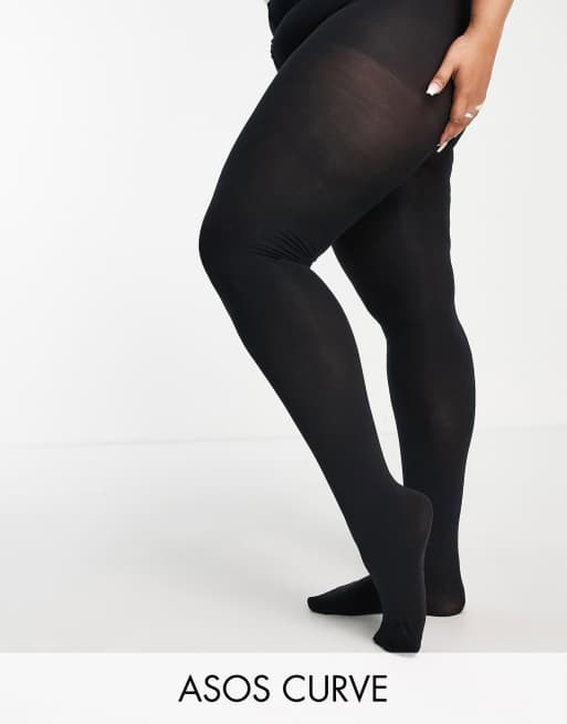 ASOS DESIGN Curve 90 denier super stretch improved fit tights in black