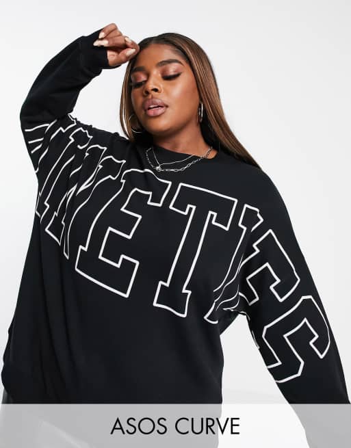 ASOS DESIGN Curve 90s slogan print sweat