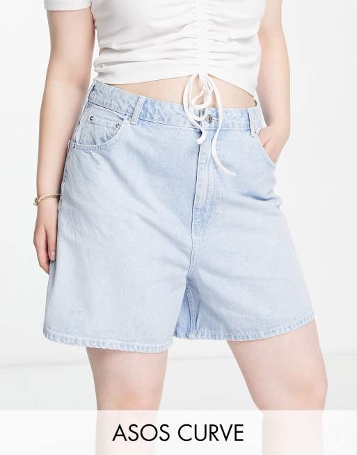 ASOS DESIGN Curve - Afslappede bermudashorts i denim i lys vask