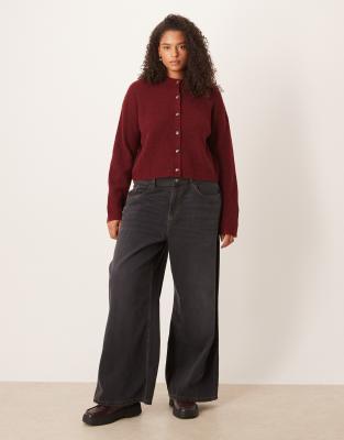 Asos Curve Asos Design Curve Alpaca Waisted Cardigan In Purple