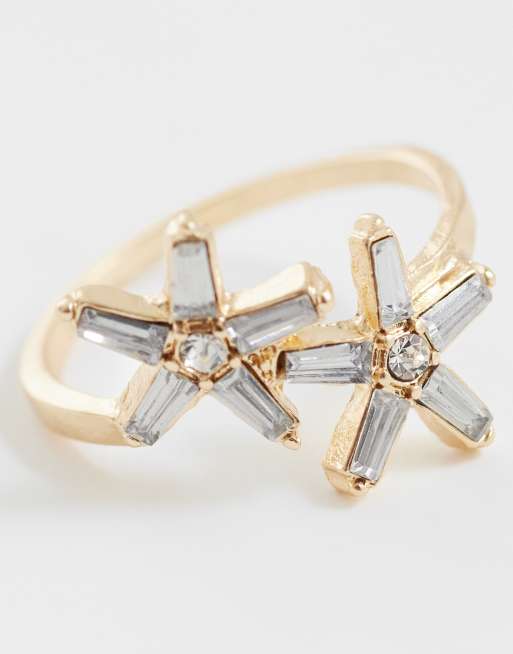 ASOS DESIGN Curve - Anello color oro con piccola stella marina con cristalli, 3 di 3