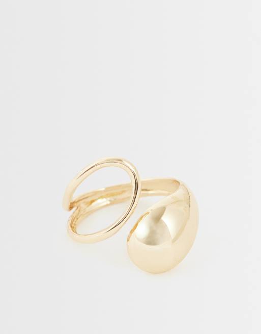 ASOS DESIGN Curve anello con design avvolgente color oro