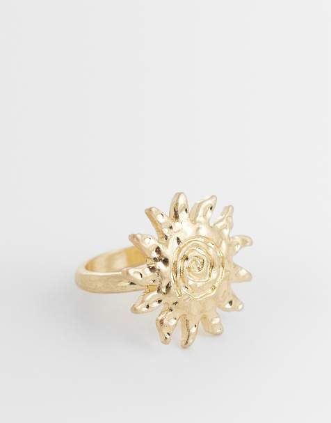 ASOS DESIGN Curve - Anello dorato con sole - view 1