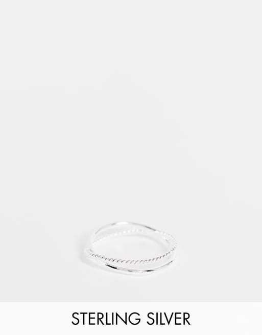 ASOS DESIGN Curve - Anello in argento sterling con motivo intrecciato