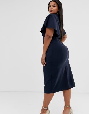 Asos design angel outlet sleeve midi pencil dress