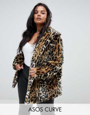 asos design leopard coat