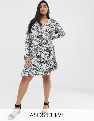 animal print button dress