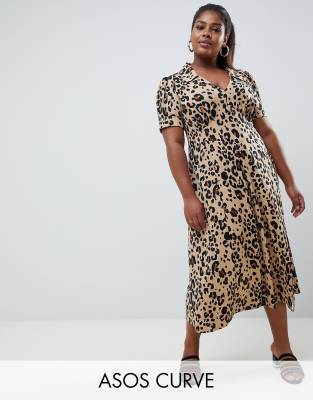 plus size midi tea dress