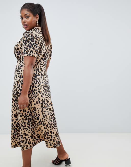 Asos curve animal deals print dress