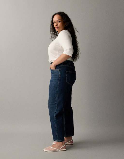 ASOS DESIGN Curve - Ankellange jeans med comfort-stretch og lige ben i mørkeblå vask , 2 af 7